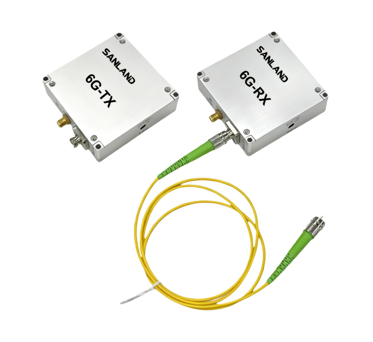 SANLAND 6G-TX and 6G-RX 6GHz RF over Fiber modules with single-mode fiber link for long-distance analog RF signal transmission