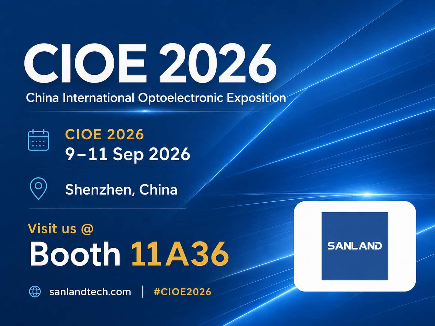 ستعرض شركة سانلاند حلولاً بصرية وترددات لاسلكية جديدة في معرض CIOE 2026